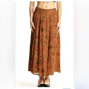 Dana Buchman Women’s 100% Silk Paisley Maxi Skirt Size 12 Cottagecore Prairie